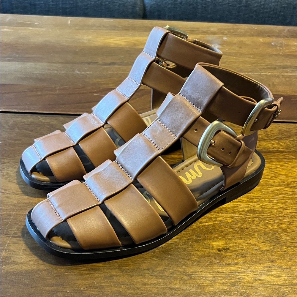Sam Edelman Brown Gladiator Sandals Dawn Ankle Buckle